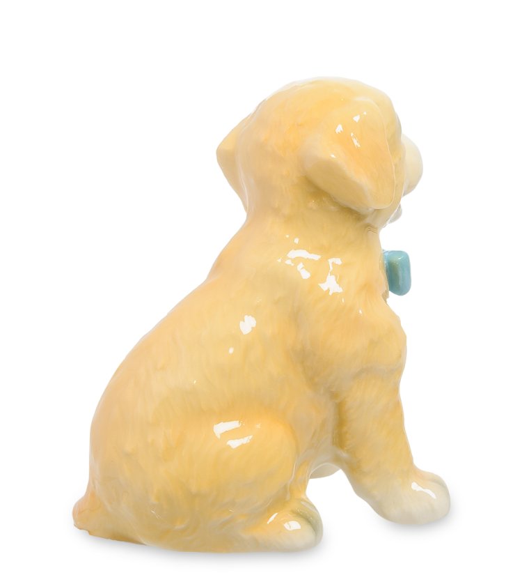 Статуэтка из фарфора собачка с бабочкой на шее Pavone CMS-59/ 6, фотография со спины