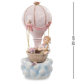Музыкальная статуэтка из керамики Девочка на воздушном шаре