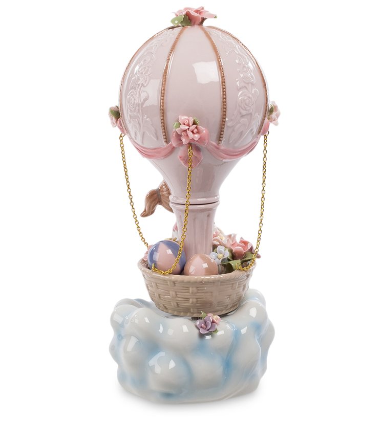 Музыкальная статуэтка из керамики Девочка на воздушном шаре Pavone CMS-27/18, фотография со спины