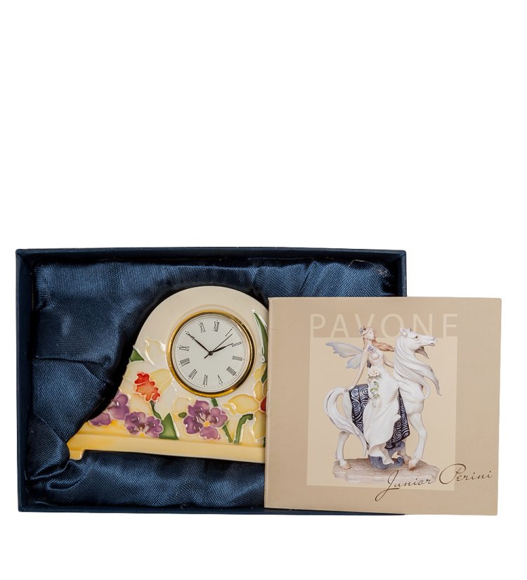 Настольные Часы из фарфора осенняя сказка Pavone JP-97/ 9, фотография в упаковке
