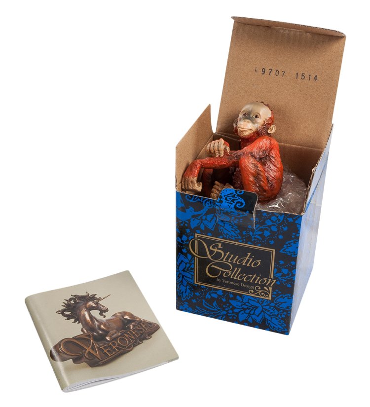 Статуэтка Улыбающийся Детеныш Орангутанга Veronese WS-760, упаковочный вид