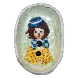 Маленький барельеф из фарфора Клоун в шляпе