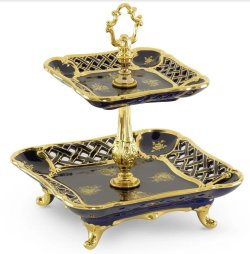 Двух ярусная менажница коллекция Amante Blu