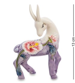 Статуэтка из фарфора Грациозная Коза с ярким цветком