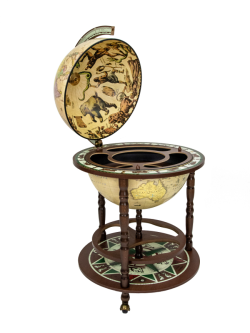 Глобус-бар с картой на русском языке