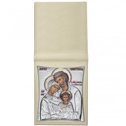 Икона Святое Семейство в футляре с белой отделкой, Размер 5x7 см