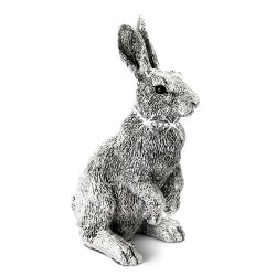 Статуэтка Кролик серебряного цвета, Высота 16 см