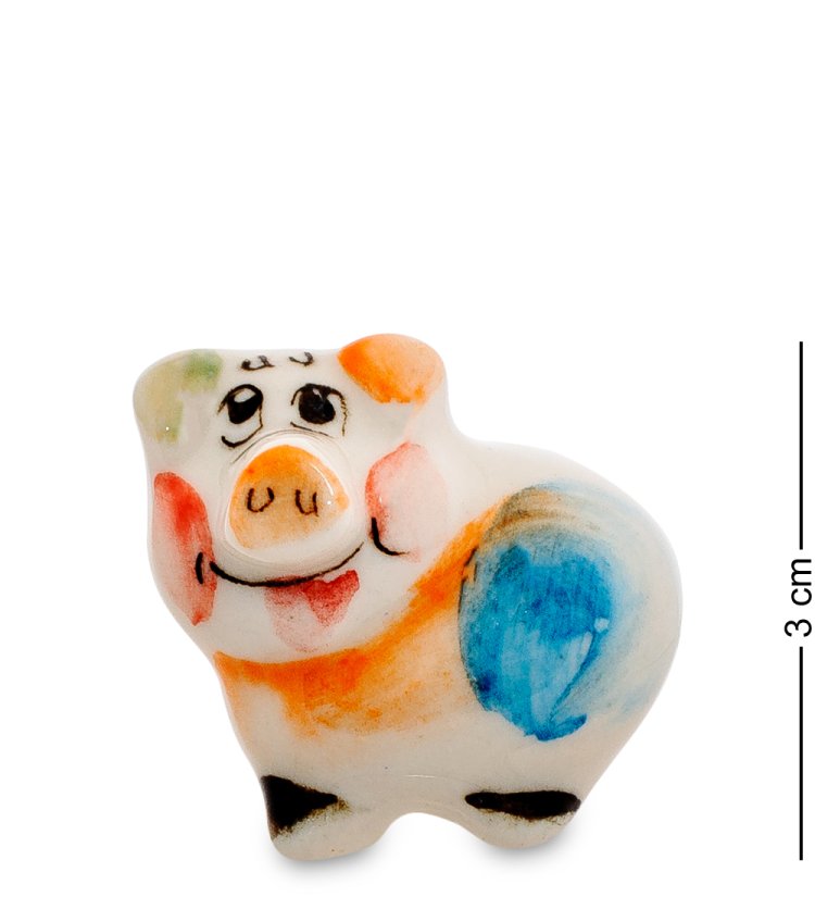 Фигурка маленькая свинка Цветная гжель ГЛ-491