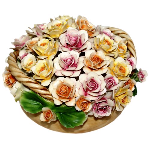 Цветы из фарфора разноцветные Розы