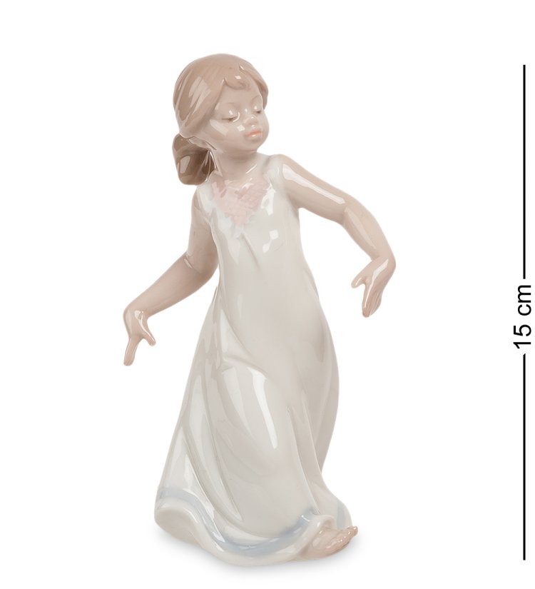 Статуэтка из фарфора Девочка в белом платье танцует Pavone JP-29/ 5