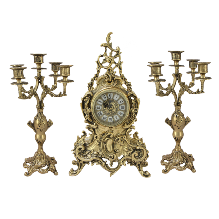 Бронзовые каминные часы с канделябрами Луи XIV Bello De Bronze BP-2707628-D