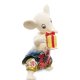 Статуэтка из фарфора Мышонок с подарком, цветной Pavone JP-121/18, фотография сбоку