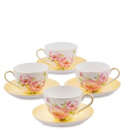 Чайный набор на 4 персоны из фарфора Пионы