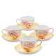 Чайный набор на 4 персоны из фарфора Пионы Pavone JK- 80