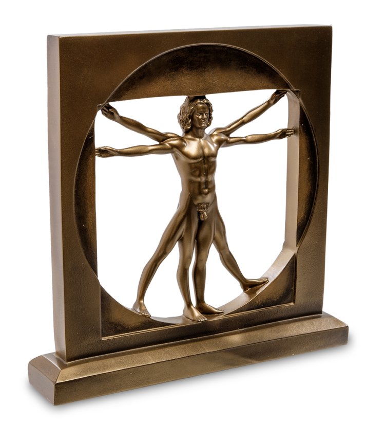 Статуэтка Витрувианский человек - Леонардо да Винчи Veronese WS-70/ 1, вид профиль