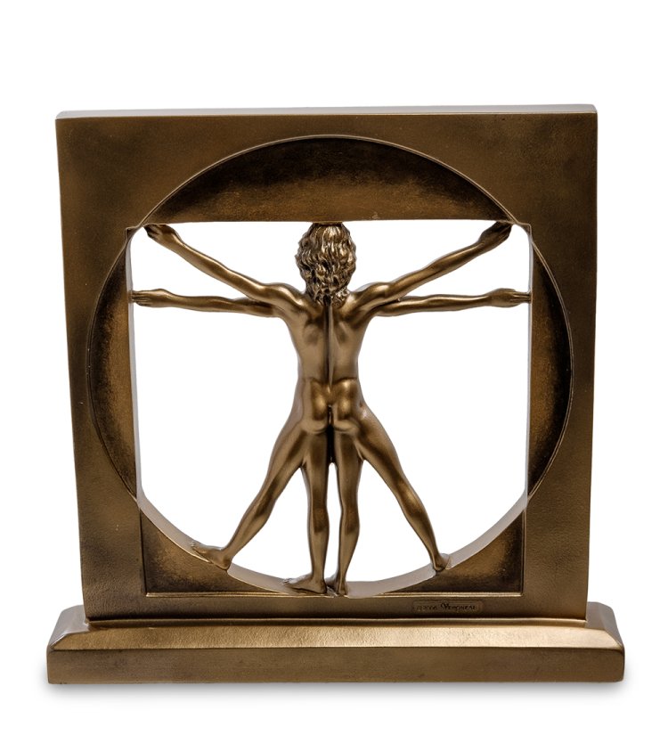 Статуэтка Витрувианский человек - Леонардо да Винчи Veronese WS-70/ 1, оборотная сторона