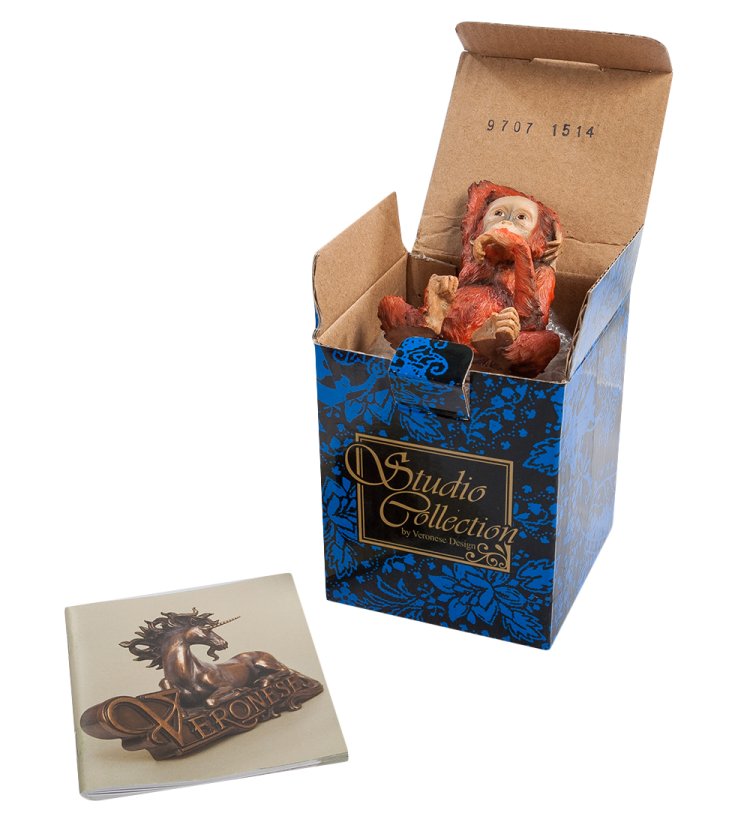 Статуэтка Внимательный Детеныш Орангутанга Veronese WS-761, упаковочный вид