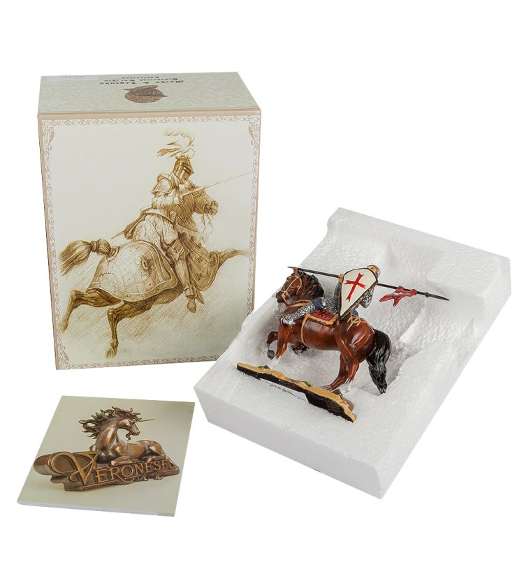 Статуэтка Конный рыцарь крестоносец с щитом Veronese WS-818, упаковочный вид