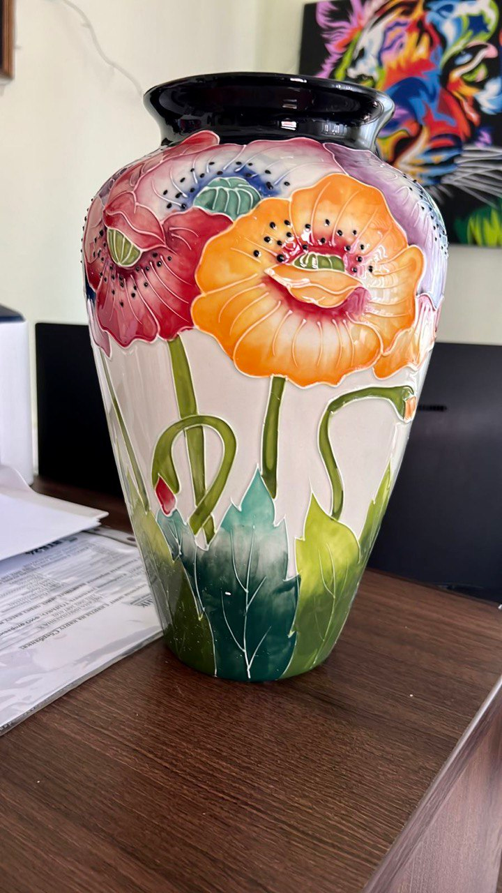 Ваза для цветов Маки Blue Sky BS- 32, фото со склада оборотная сторона