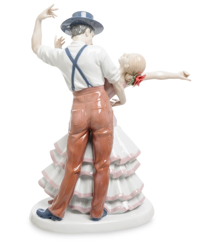 Статуэтка из фарфора танцующая пара Фламенко Valerio Sole VS- 08, фотография со спины