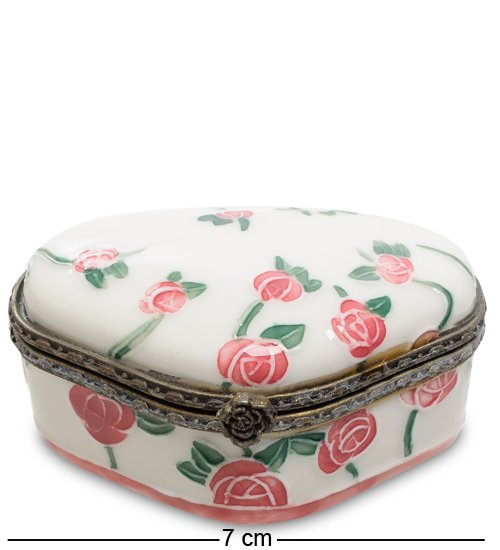 Шкатулка из фарфора Маленькие Розочки Pavone JP-850/ 9, вид профиль