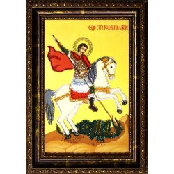 Икона с кристаллами Swarovski - Георгий Победоносец