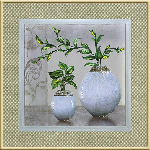 Картина Традесканция c кристаллами Swarovski