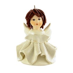 Статуэтка - колокольчик Ангел белый, маленькие крылья