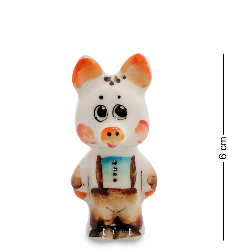 Статуэтка Хрюша Цветная гжель ГЛ-493