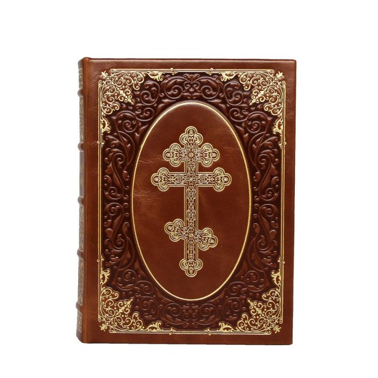 Подарочный набор Молитвослов в кожаном переплете с иконой Ангел Хранитель BG1367K, фотография лицевой стороны книги