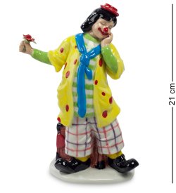 Статуэтка из фарфора Веселый клоун с цветком