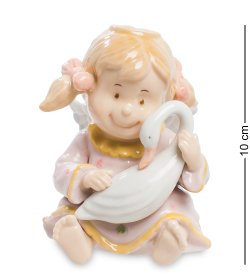 Статуэтка из фарфора Ангелочек девочка с гусем