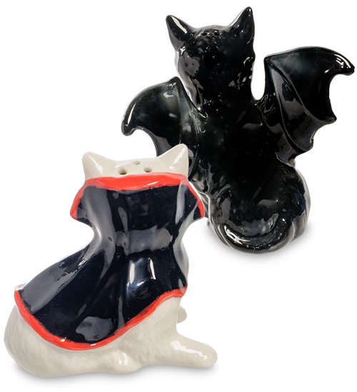 Набор соль-перец Коты-Вампир и Дракула Pavone CMS-14/27, вид сзади