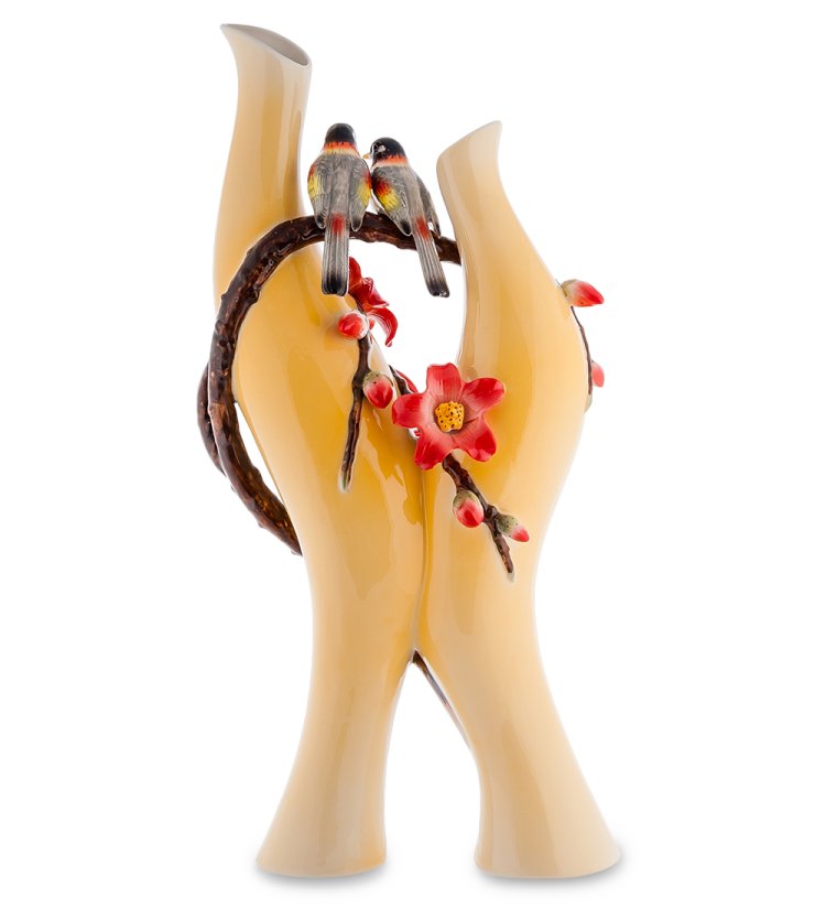 Ваза для цветов из фарфора Вечная Любовь Pavone FM-14, фотография с обратной стороны