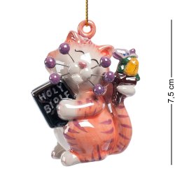 Подвесная Статуэтка из керамики Розовая Кошка