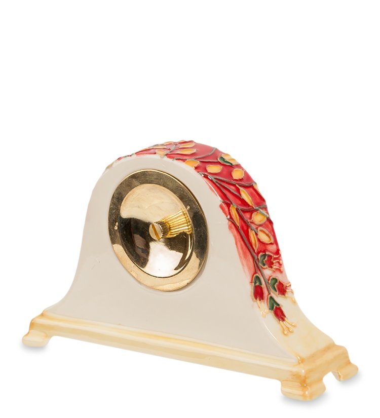 Настольные Часы из фарфора огненные цветы Pavone JP-97/11, фотография сбоку