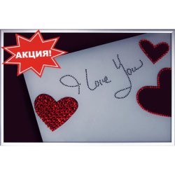 Картина Валентинка c кристаллами Swarovski