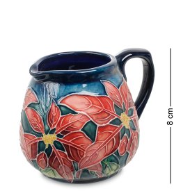 Молочник из фарфора Красные Цветы Ночью