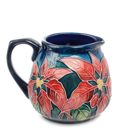 Молочник из фарфора Красные Цветы Ночью Pavone JP-95/25, оборотная сторона