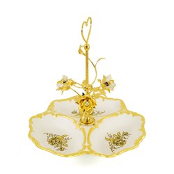 Менажница из керамики с золотым декором коллекция Fiori Gold