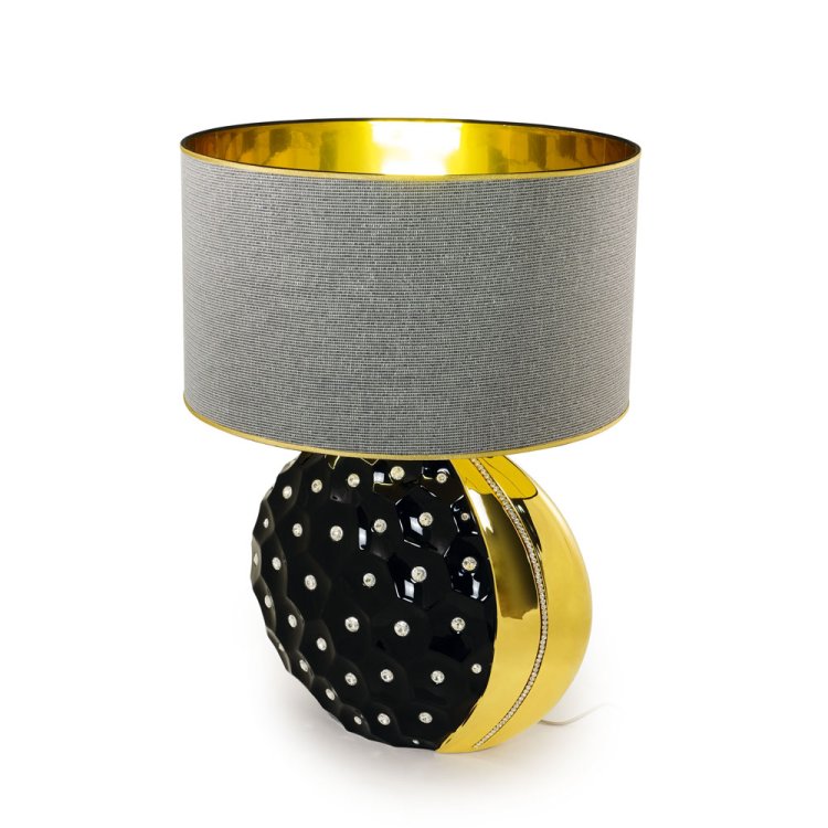 Лампа черная с золотом со Swarovski коллекция Tokio Migliore De Luxe 27519, фотография сбоку