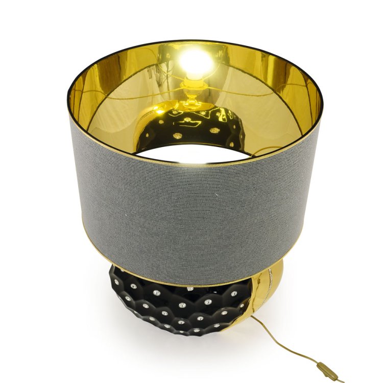 Лампа черная с золотом со Swarovski коллекция Tokio Migliore De Luxe 27519, фотография сверху