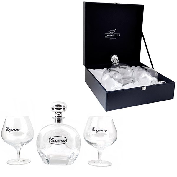 Набор для коньяка Big на 2 персоны с серебряным декором Chinelli 2041100