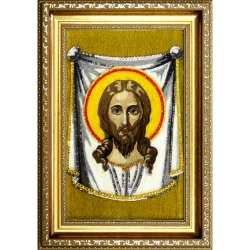 Икона с кристаллами Swarovski - Спас Нерукотворный