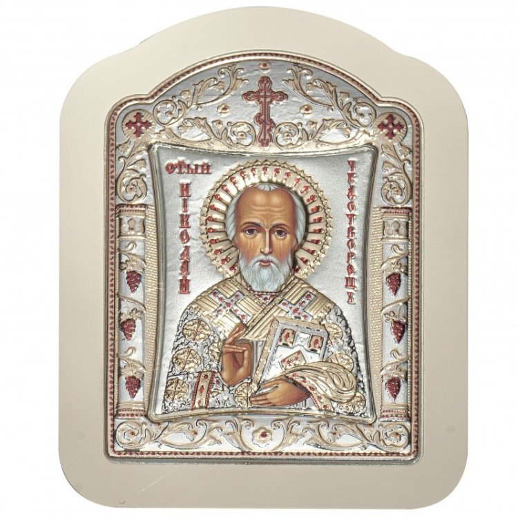 Икона Николай Угодник в светлой рамке, Размер 7x9 см Slevory 136TW1RWNScl1AA
