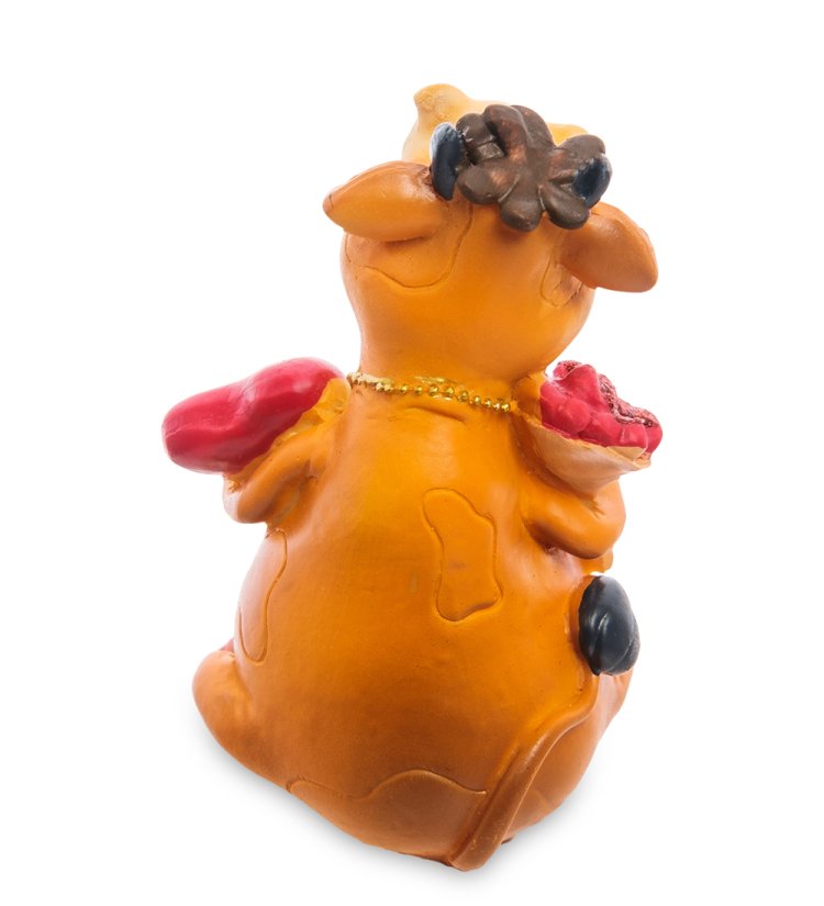 Статуэтка Бык Романтик с сердцем Love символ 2021 года AF-1011/4, фотография со спины