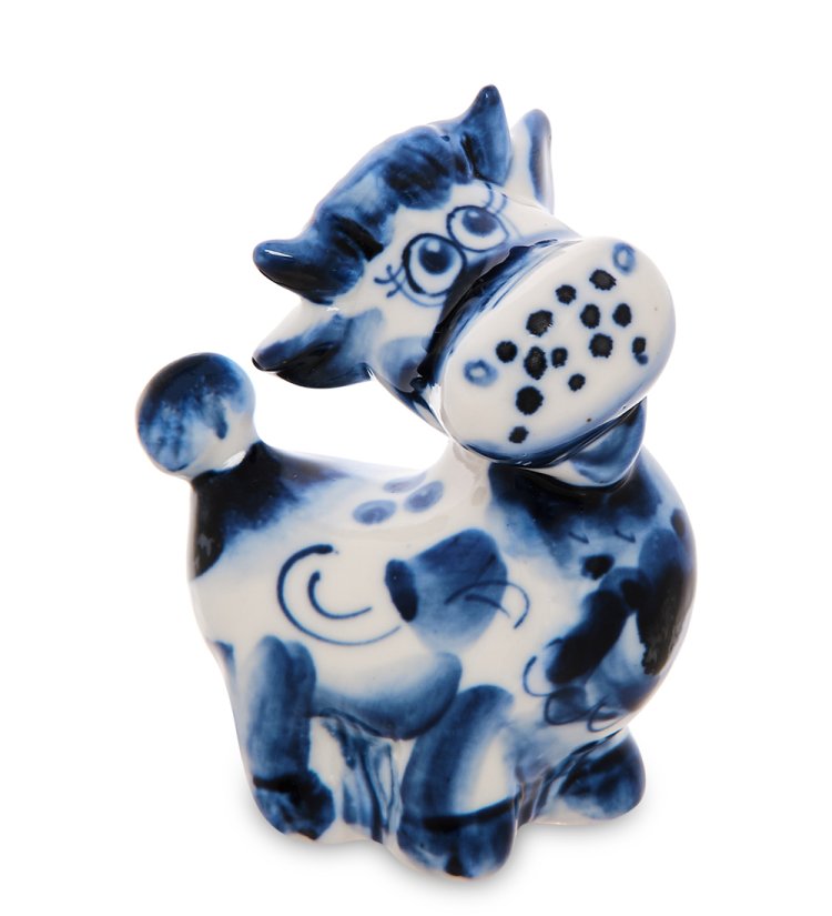 Статуэтка Бык Гаврюша Символ 2021 Голубая гжель Голубая гжель ГЛ- 13