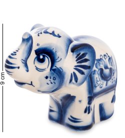 Фигурка Милый Слоненок Голубая гжель