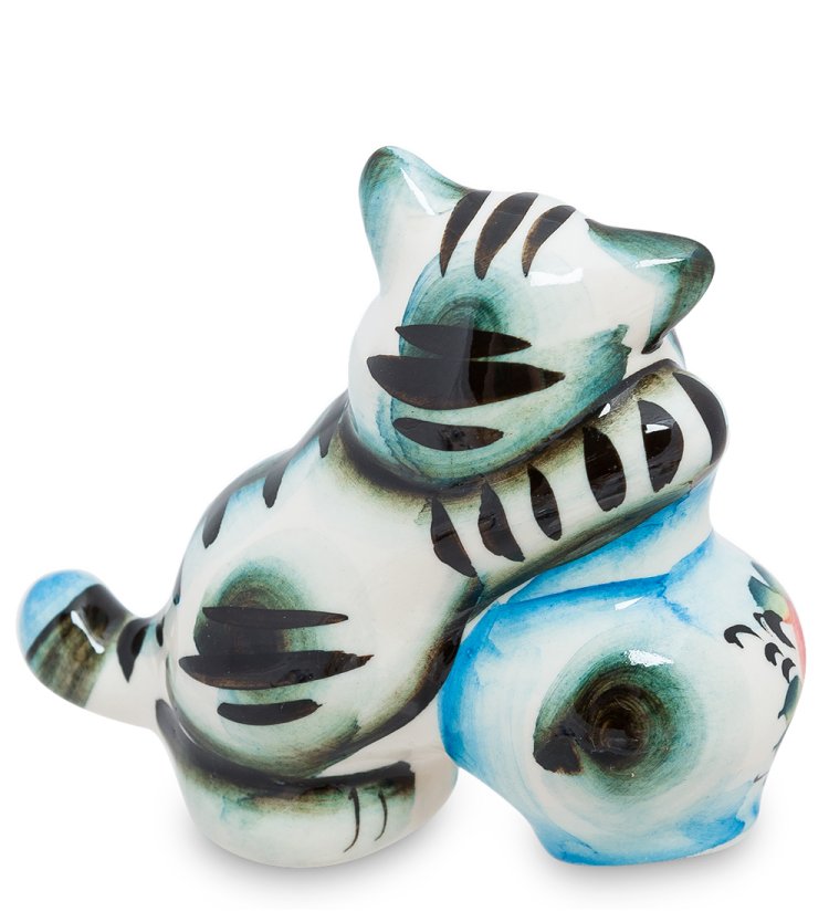 Фигурка Кот воришка Цветная гжель ГЛ-159, фотография со спины