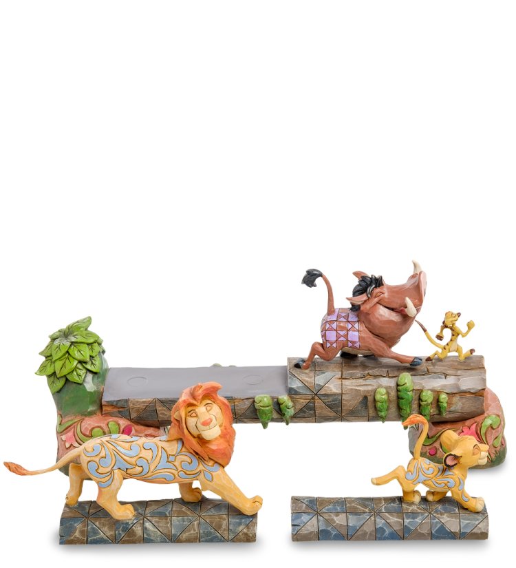 Статуэтка Симба Тимон и Пумба - Беззаботная команда Disney Traditions 905326, вид с двумя статуэтками спереди